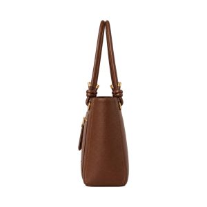 Alternative view of Nostra Faux Leather Tote Bag with Knotted Handles and Front Zip Pocket
