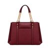 Totzen Burgundy Chain Handle Tote Bag – Elegant Gold Accent Design