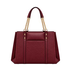 Nostra Faux Leather Tote Bag with Chain Handles and Front Pocket
