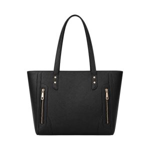 Nostra Faux Leather Tote Bag with Dual Front Zip Pockets