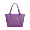Totzen Elegant Purple Front Pocket Tote Bag – Gold Accent Design