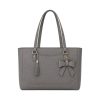 Totzen Grey Bow Detail Tote Bag – Elegant Tassel Front Design