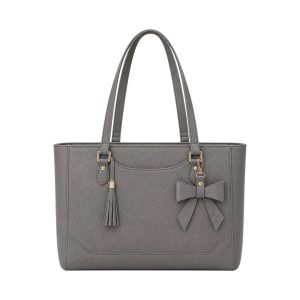 Nostra Faux Leather Tote Bag with Bow Detail and Tassel Accent